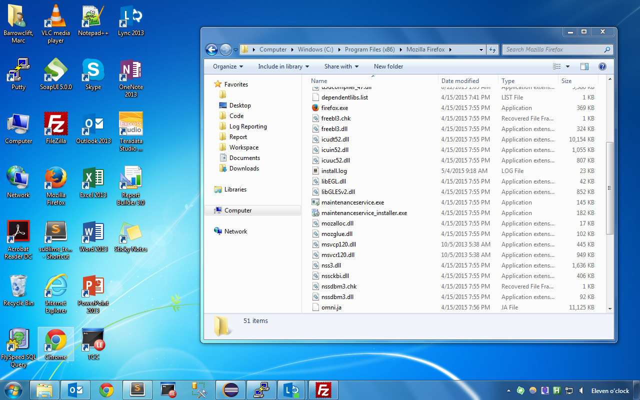 Typical Windows desktop, lots of app icons everywhere