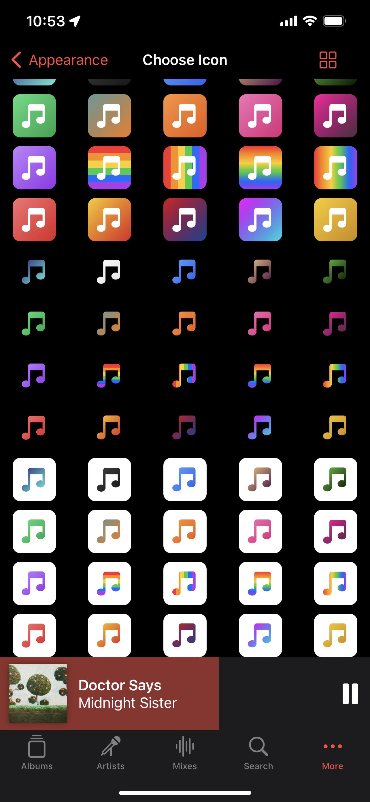 Image of page 2 of alternative icons in dark mode
