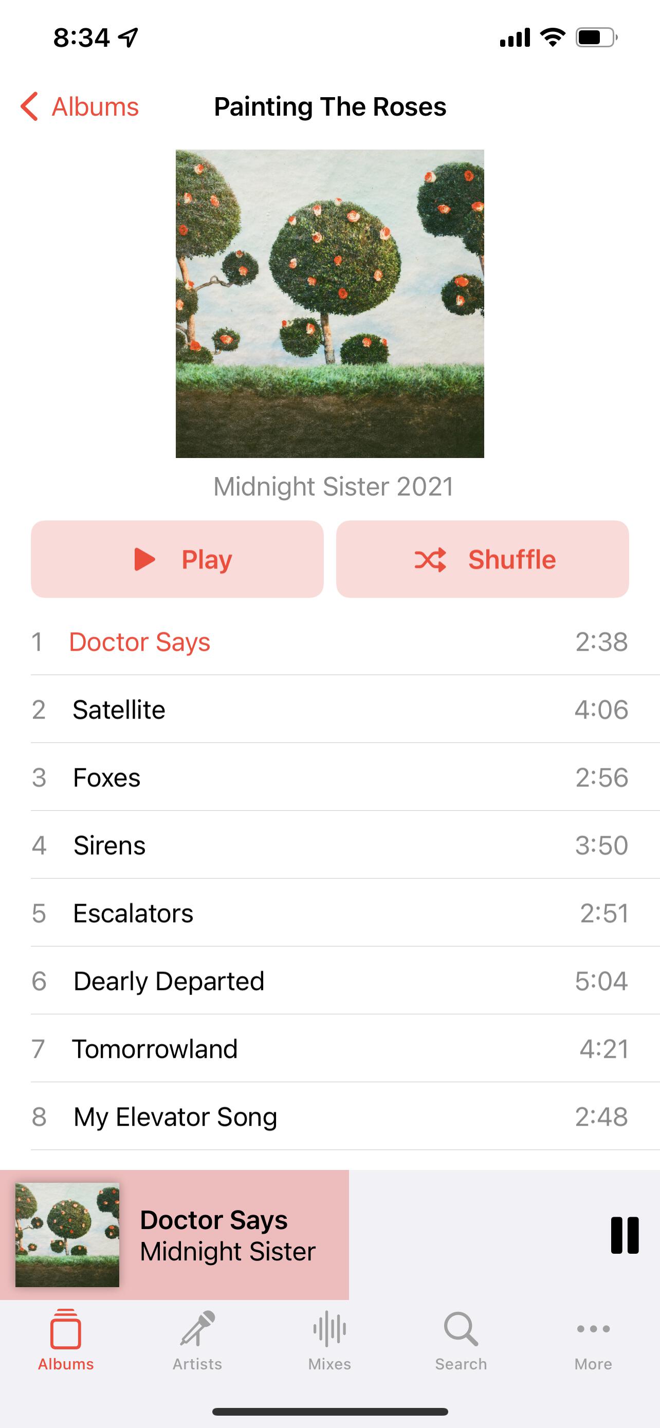 Image of Mixtapes' light theme album view