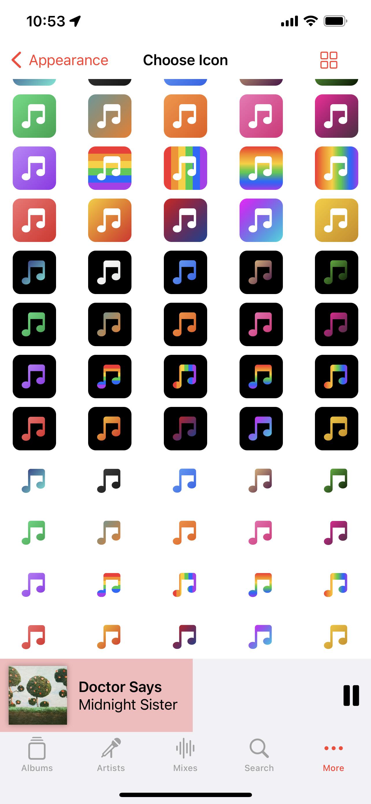 Image of page 2 of alternative icons in light mode